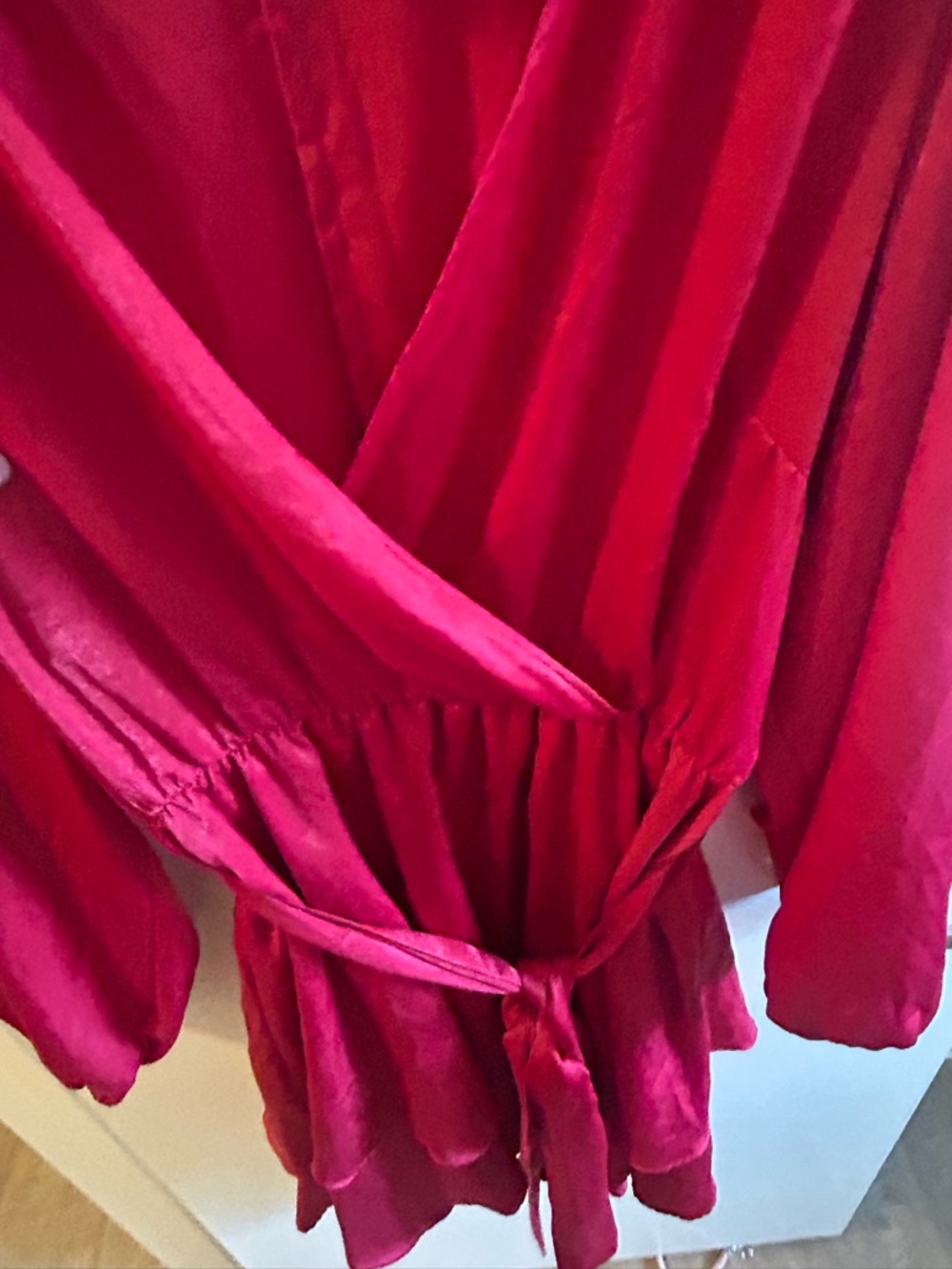 City Chic Red Wrap Mini Dress with Tie Waist - Size 16 - Picture 3 of 5